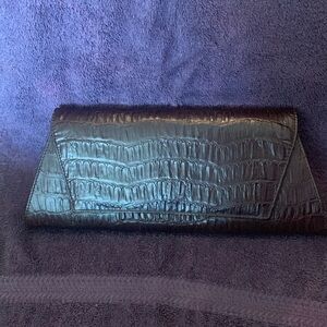Limited Brown Alligator Print Clutch